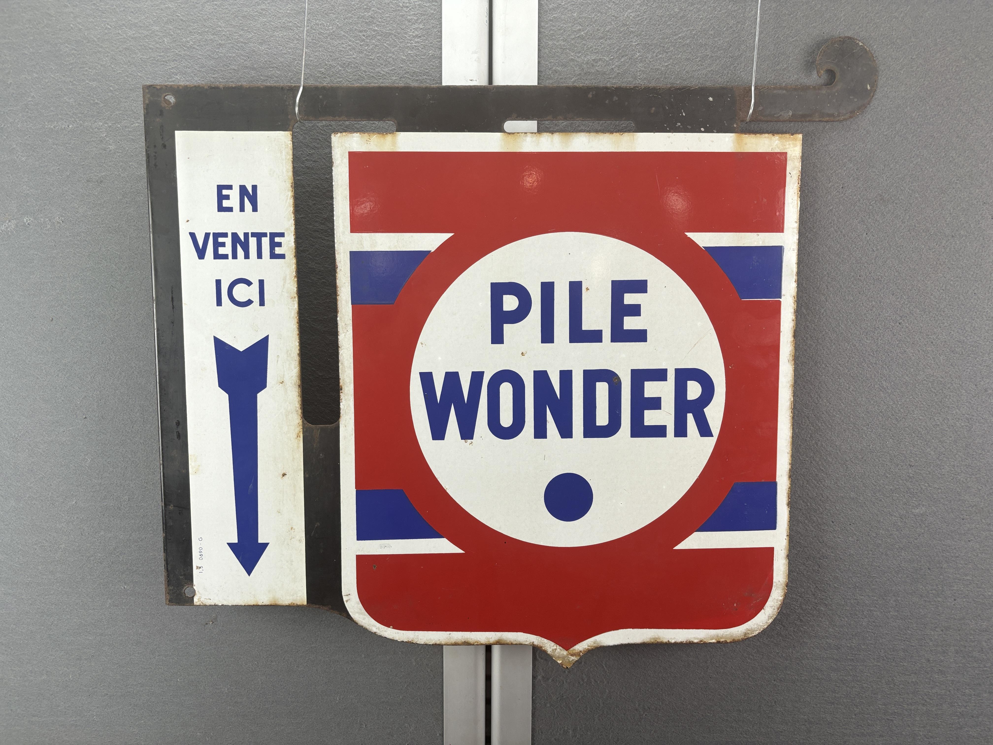 24-062  Pile Wonder Original altes Emaille-Plakat