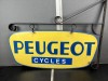 24-003  Peugeot emaille reclame bord dubbelzijdig incl steun