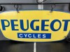 24-003  Peugeot emaille reclame bord dubbelzijdig incl steun