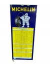 23-056  Enamel advertising sign Michelin tire pressure chart for trucks 1968