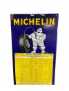 23-056  Enamel advertising sign Michelin tire pressure chart for trucks 1968