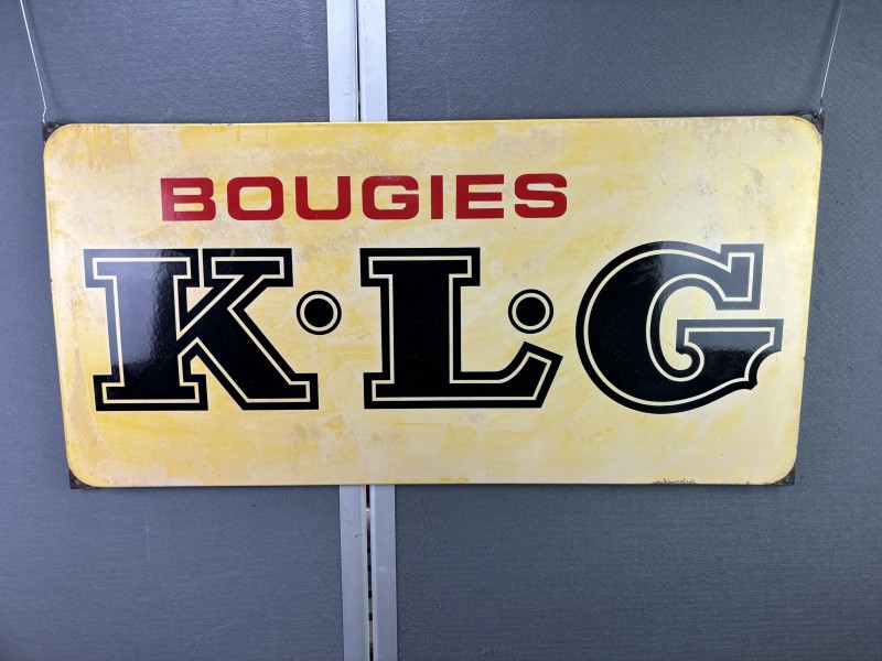 24-065  Origineel KLG Bougies auto emaille reclamebord